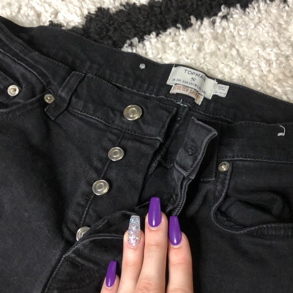 Men’s Topman Black Distressed Jeans